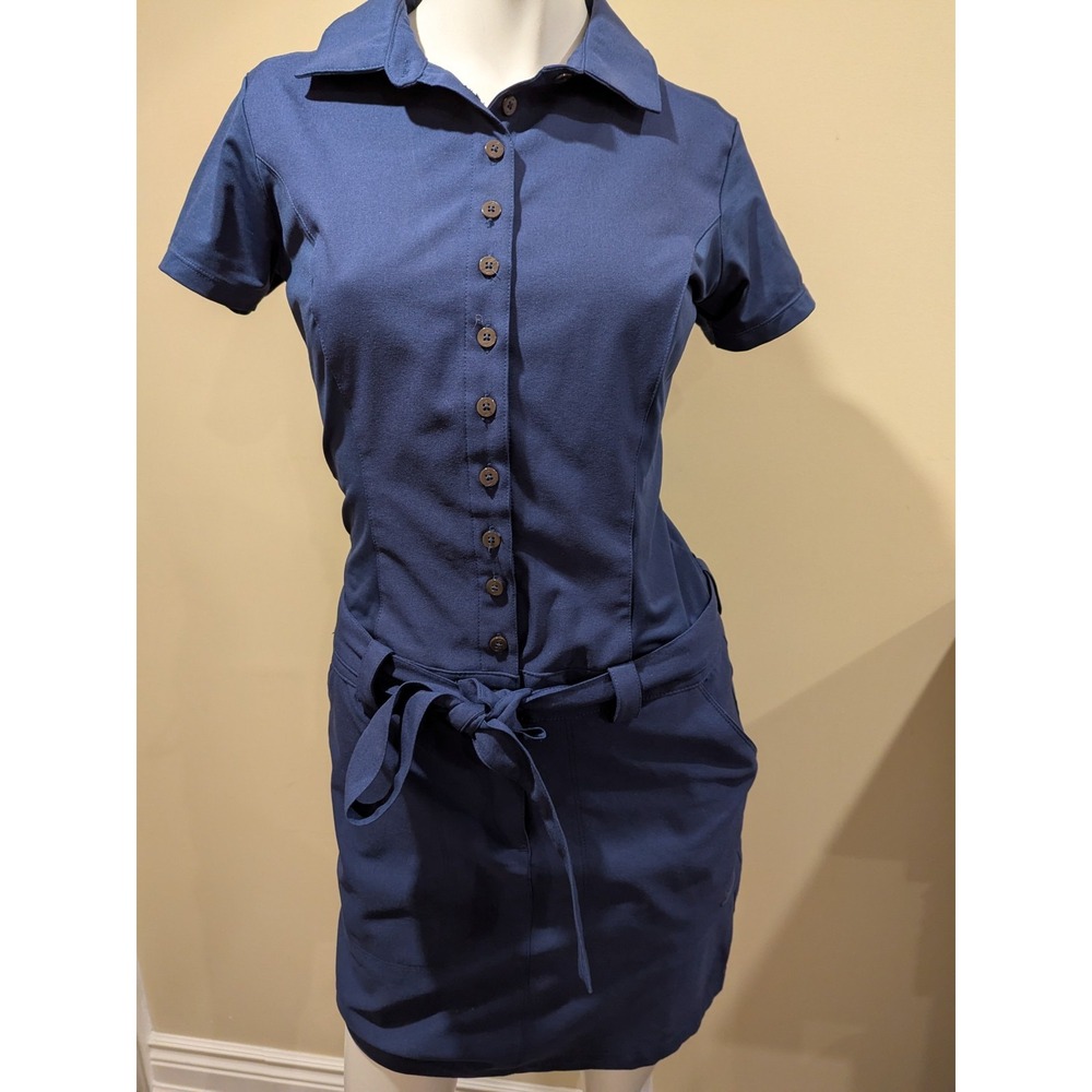 WOMENS NIKE GOLF TOUR PERFORMANCE STRETCH NAVY BLUE GOLF DRESS POLO SIZE 2